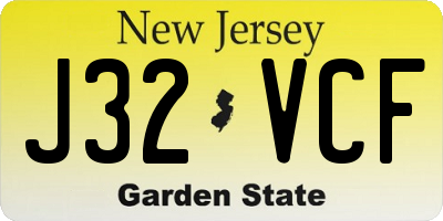 NJ license plate J32VCF