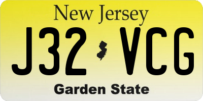 NJ license plate J32VCG