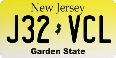 NJ license plate J32VCL