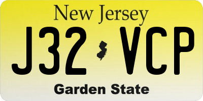 NJ license plate J32VCP
