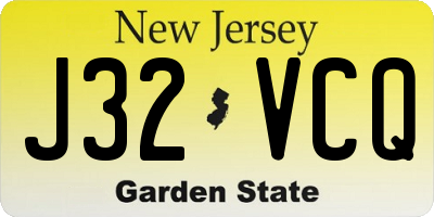 NJ license plate J32VCQ