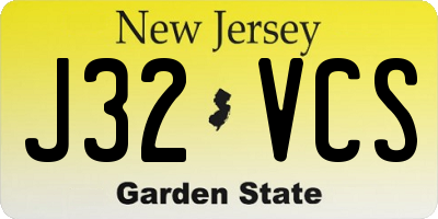 NJ license plate J32VCS