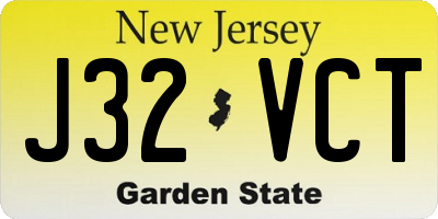 NJ license plate J32VCT