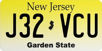 NJ license plate J32VCU