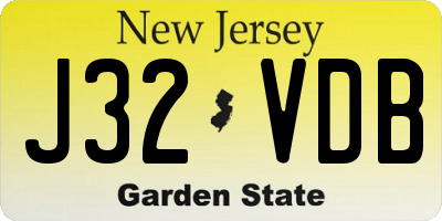 NJ license plate J32VDB