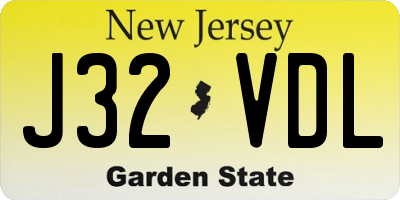 NJ license plate J32VDL