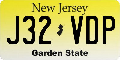 NJ license plate J32VDP