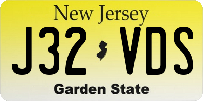 NJ license plate J32VDS