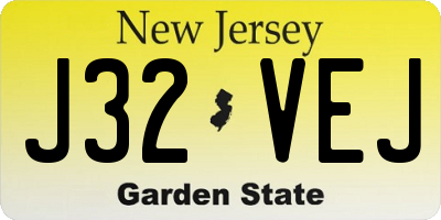 NJ license plate J32VEJ