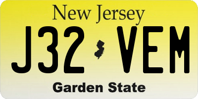 NJ license plate J32VEM