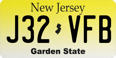 NJ license plate J32VFB