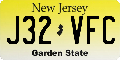 NJ license plate J32VFC