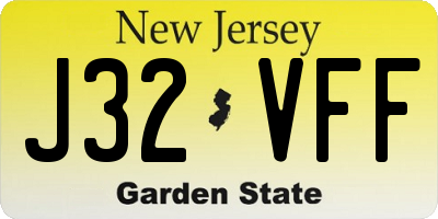 NJ license plate J32VFF