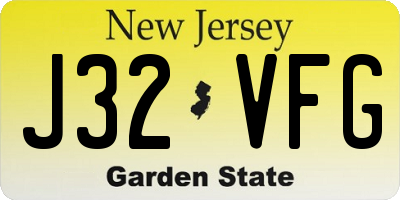NJ license plate J32VFG