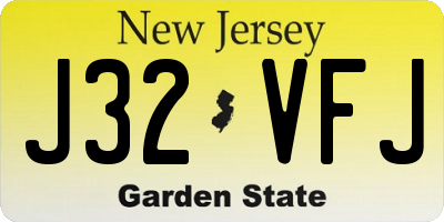 NJ license plate J32VFJ