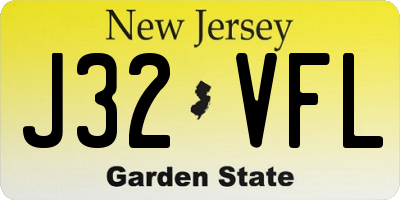 NJ license plate J32VFL