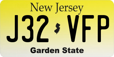 NJ license plate J32VFP