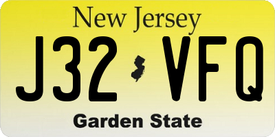 NJ license plate J32VFQ
