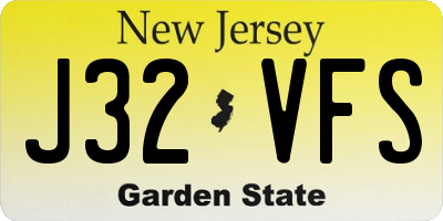 NJ license plate J32VFS