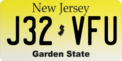 NJ license plate J32VFU