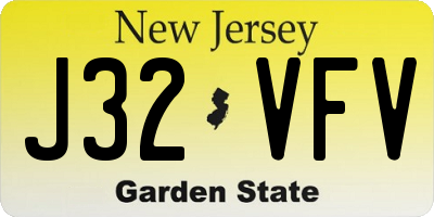 NJ license plate J32VFV