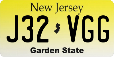 NJ license plate J32VGG