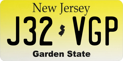 NJ license plate J32VGP
