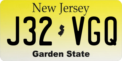 NJ license plate J32VGQ