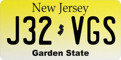 NJ license plate J32VGS