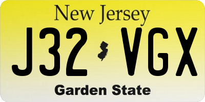 NJ license plate J32VGX
