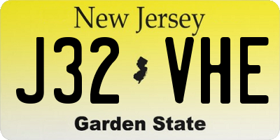 NJ license plate J32VHE