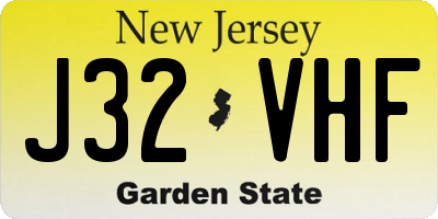 NJ license plate J32VHF
