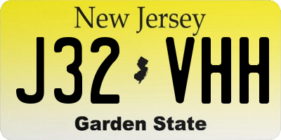 NJ license plate J32VHH