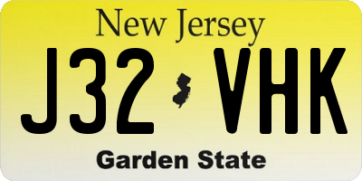 NJ license plate J32VHK