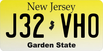 NJ license plate J32VHO