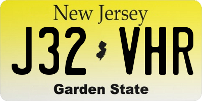 NJ license plate J32VHR