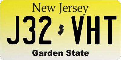 NJ license plate J32VHT