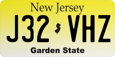 NJ license plate J32VHZ