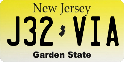 NJ license plate J32VIA