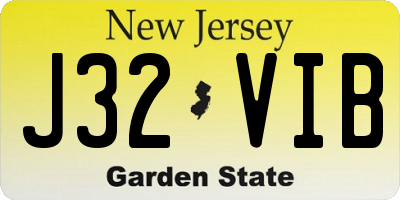 NJ license plate J32VIB