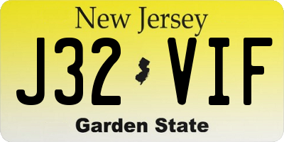 NJ license plate J32VIF