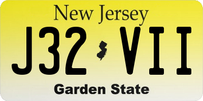 NJ license plate J32VII