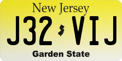 NJ license plate J32VIJ