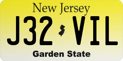 NJ license plate J32VIL