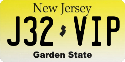NJ license plate J32VIP
