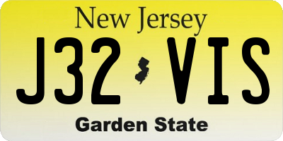 NJ license plate J32VIS
