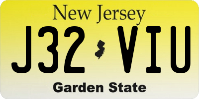 NJ license plate J32VIU