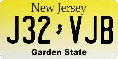 NJ license plate J32VJB
