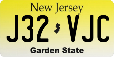 NJ license plate J32VJC