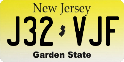 NJ license plate J32VJF